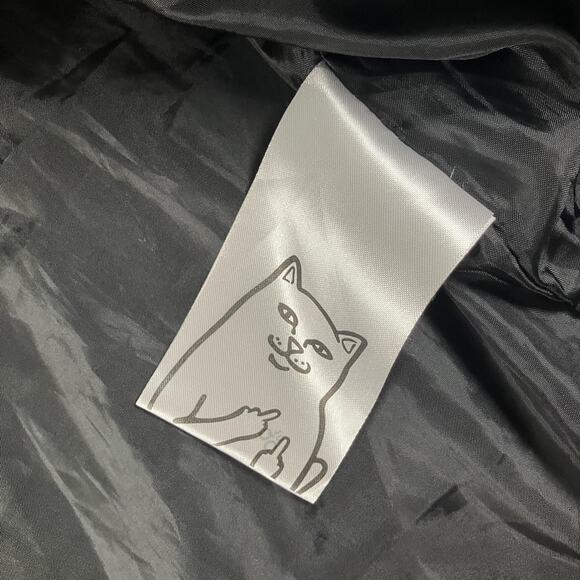 Ripndip Jacket Mens Small Black Coach Windbreaker Cat Graphic Streetwear Skate - Picture 7 of 13